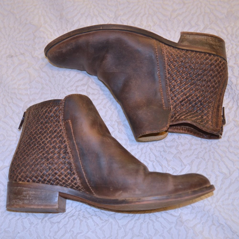 Office London Brown Leather Ankle Boots